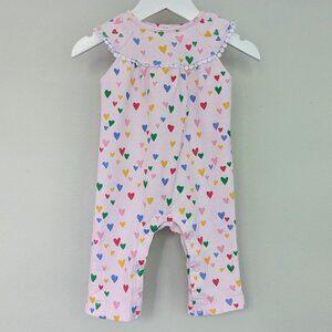 💥2/$20!! Little Me | Hearts Jumpsuit | 6M